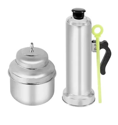 SOWBAGHYA Stainless Steel Puttu Maker and Mini Boiler Set- Silver